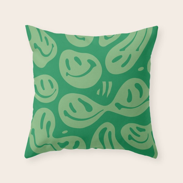 Money Green Melted Happiness Throw Pillow Gallery Image 6