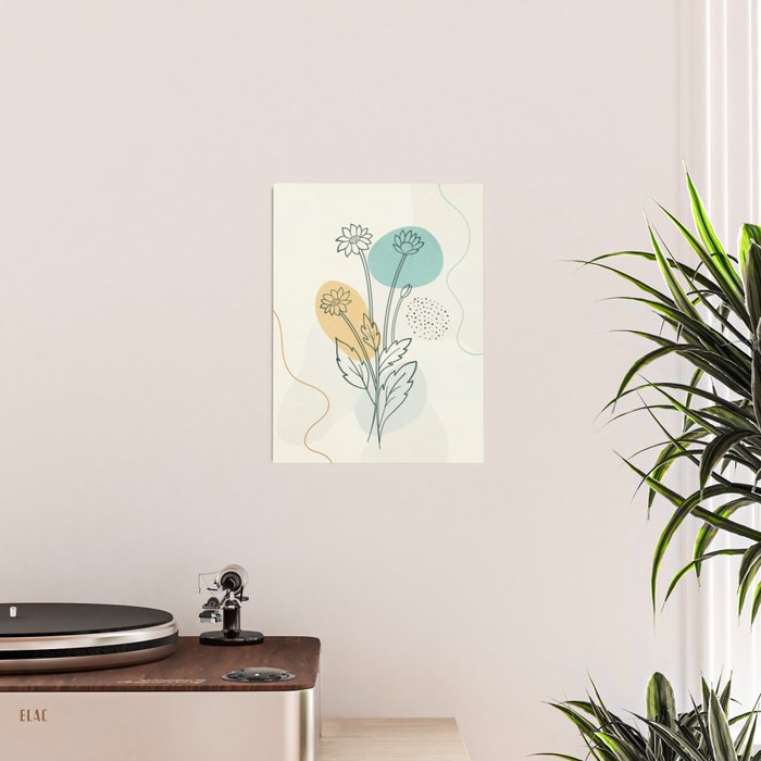 Little Line Flowers Poster Gallery Image 2