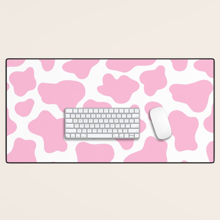Pink Cow Print Desk Mat Gallery Image 1