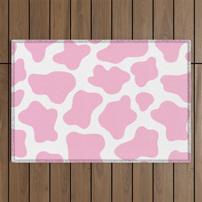 Pink Cow Print Outdoor Rug Gallery Image 1