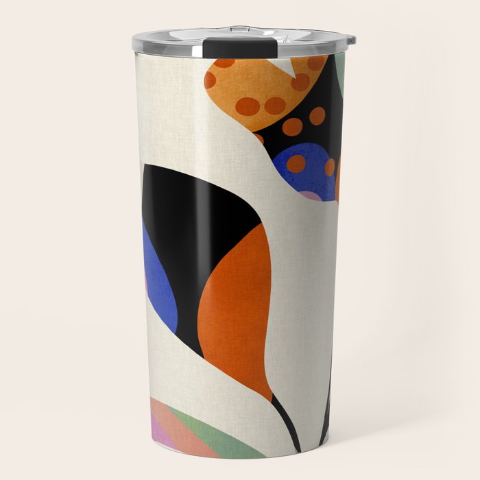 abstract whimsical flower minimal Travel Mug Gallery Image 1