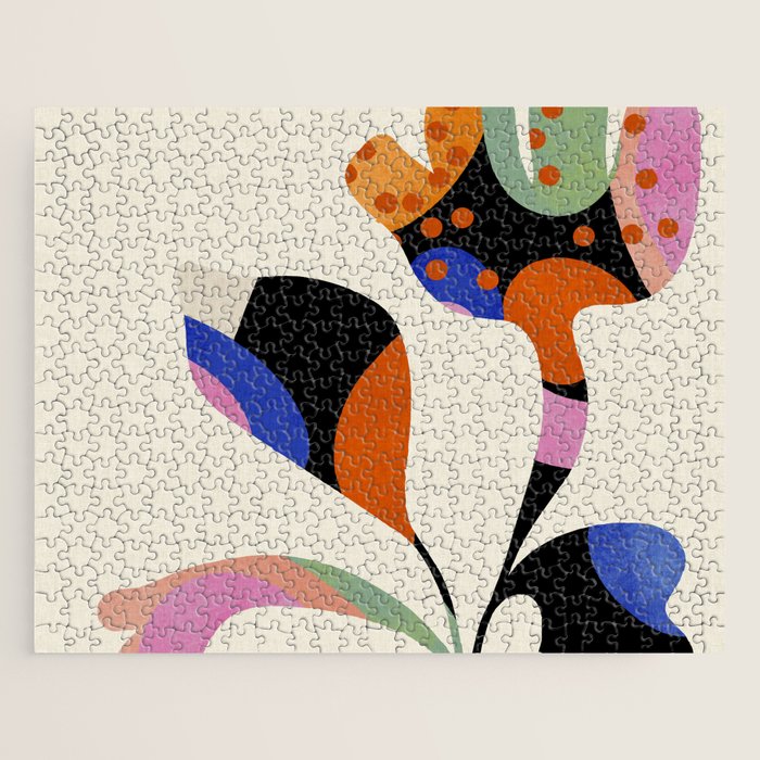 abstract whimsical flower minimal Jigsaw Puzzle Gallery Image 1