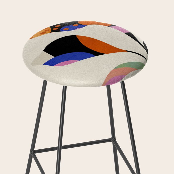 abstract whimsical flower minimal Stool Gallery Image 2