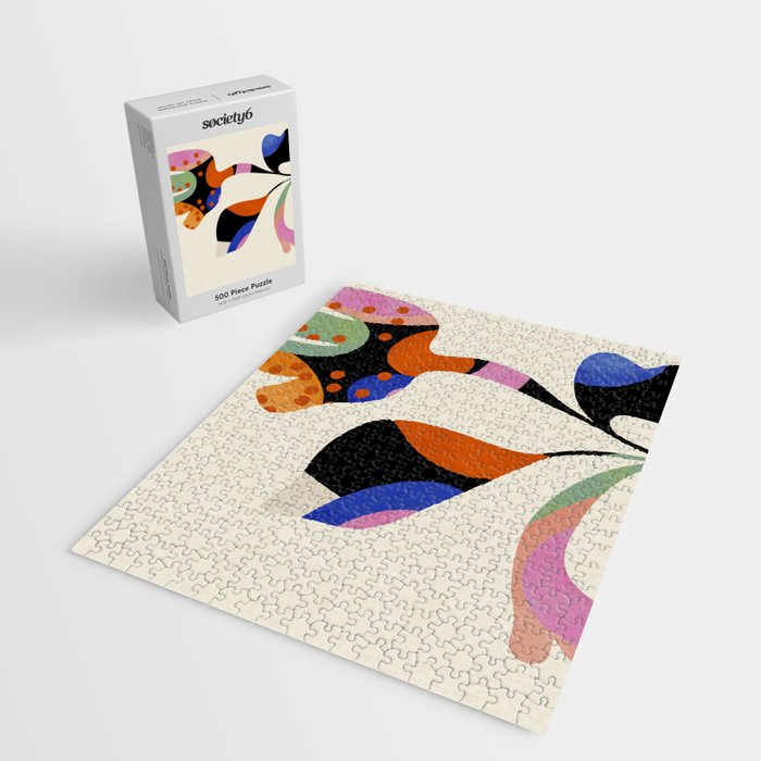 abstract whimsical flower minimal Jigsaw Puzzle Gallery Image 2