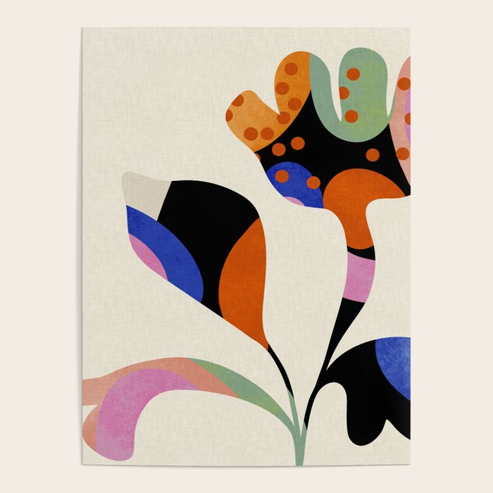abstract whimsical flower minimal Poster Gallery Image 4