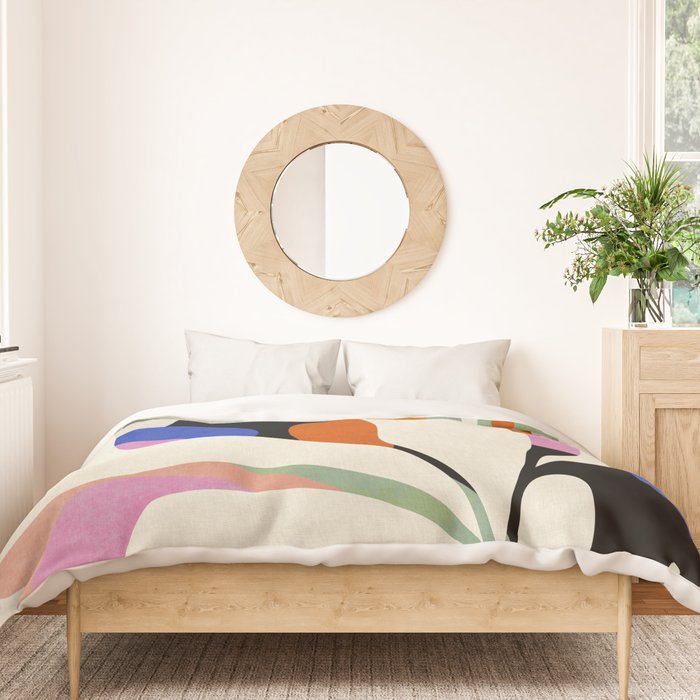 abstract whimsical flower minimal Duvet Cover Gallery Image 3