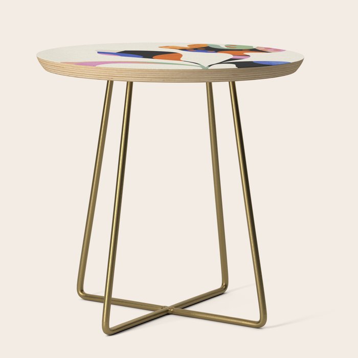 abstract whimsical flower minimal Side Table Gallery Image 1