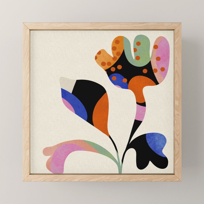 abstract whimsical flower minimal Mini Art Print Gallery Image 1