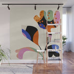 abstract whimsical flower minimal Wall Mural Gallery Image 1
