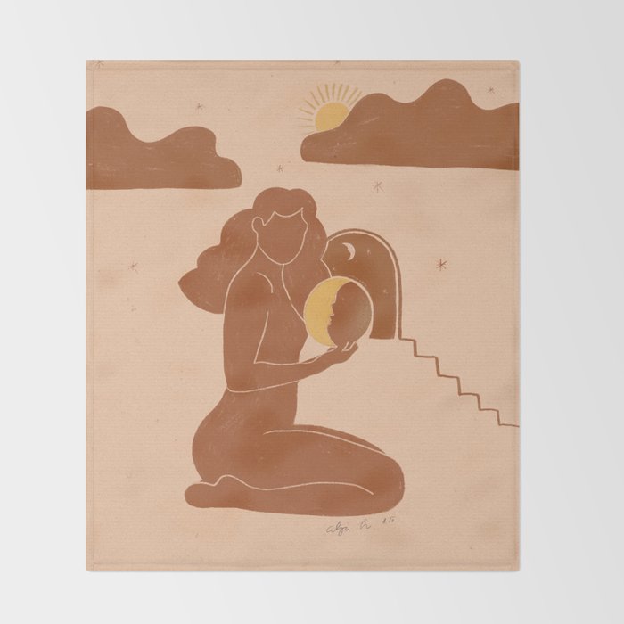 Holding The sun Throw Blanket Gallery Image 2