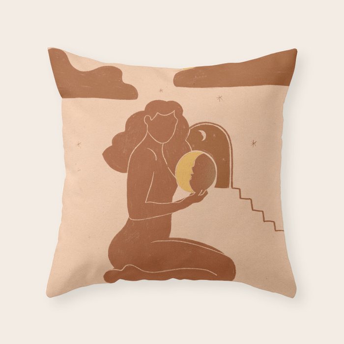 Holding The sun Throw Pillow Gallery Image 1