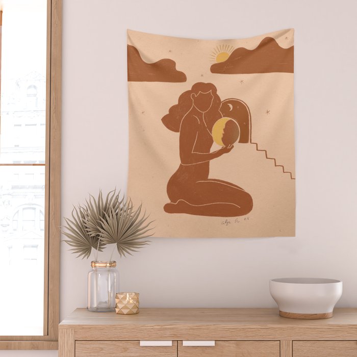 Holding The sun Wall Tapestry Gallery Image 2