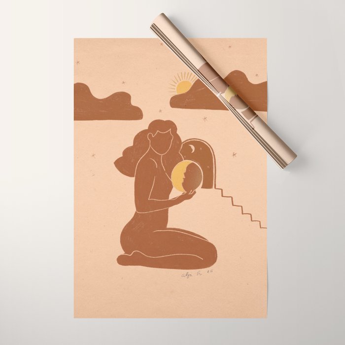 Holding The sun Wrapping Paper Gallery Image 1