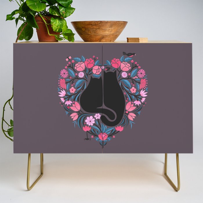 I Heart Cats and Flowers Credenza Gallery Image 1