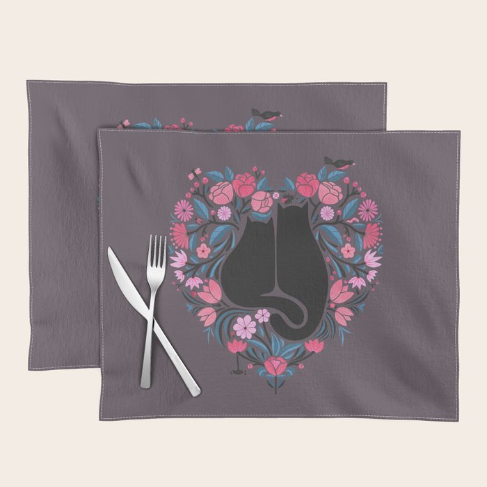 I Heart Cats and Flowers Placemat Gallery Image 1