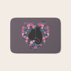 I Heart Cats and Flowers Bath Mat Gallery Image 1