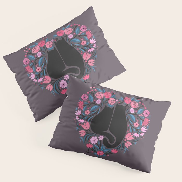 I Heart Cats and Flowers Pillow Sham Gallery Image 3