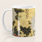 Vintage Japanese Floral Gold Leaf Screen With Wisteria and Peonies Coffee Mug Gallery Image 3