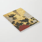 Vintage Japanese Floral Gold Leaf Screen With Wisteria and Peonies Notebook Gallery Image 3
