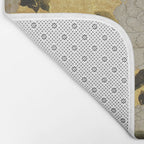 Vintage Japanese Floral Gold Leaf Screen With Wisteria and Peonies Bath Mat Gallery Image 2