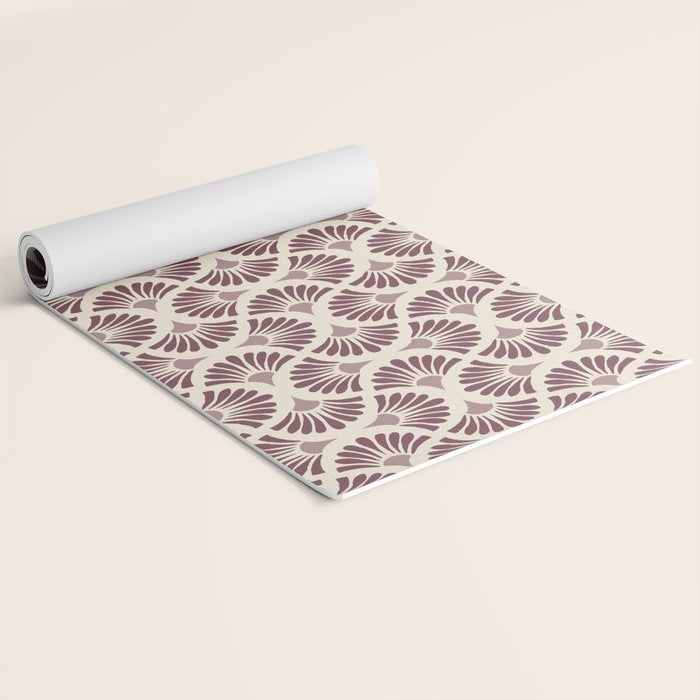 Vintage Fan Shell Pattern Yoga Mat Gallery Image 2