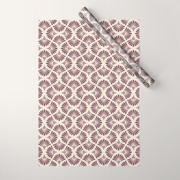 Vintage Fan Shell Pattern Wrapping Paper Gallery Image 1