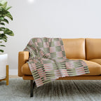 Geometric pattern rose and light green Throw Blanket Gallery Image 1
