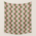 Geometric pattern rose and light green Wall Tapestry Gallery Image 4