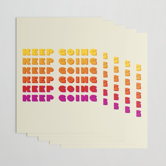 KEEP GOING - POSITIVE QUOTE Wrapping Paper Gallery Image 3