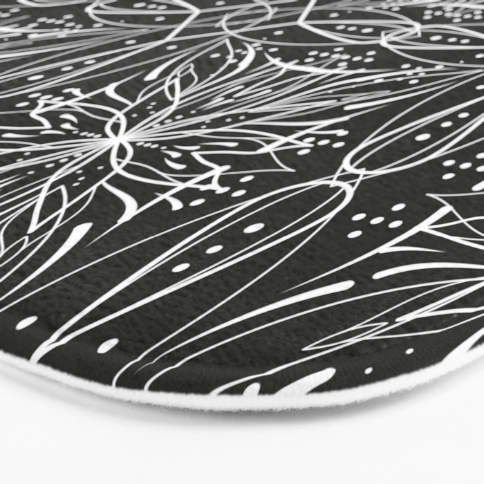 BW starry abstract mosaic A Bath Mat Gallery Image 3