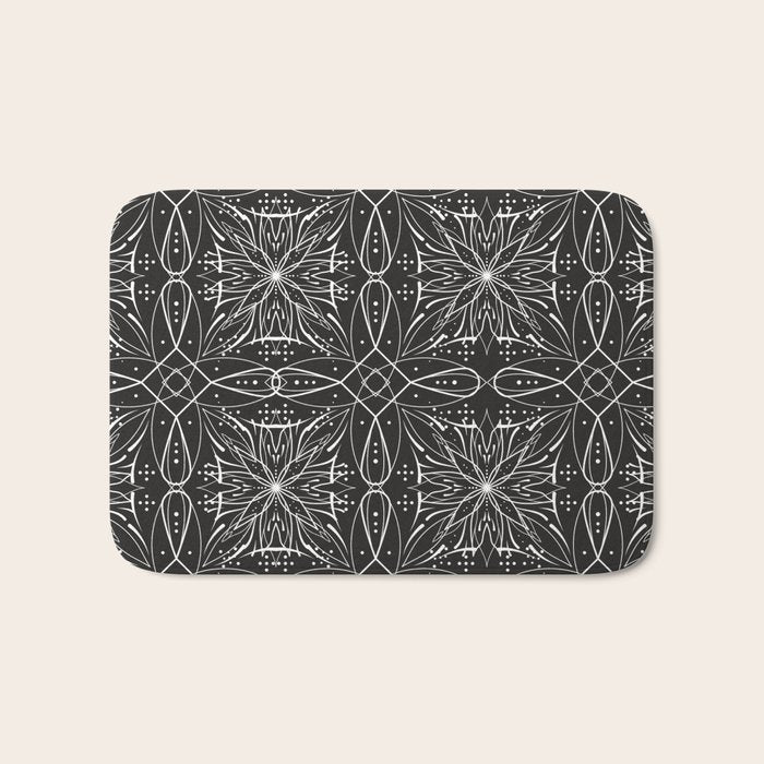 BW starry abstract mosaic A Bath Mat Gallery Image 1