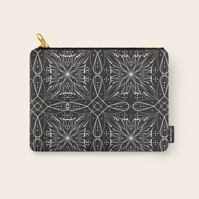 BW starry abstract mosaic A Carry All Pouch Gallery Image 1
