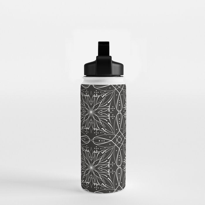 BW starry abstract mosaic A Water Bottle Gallery Image 2