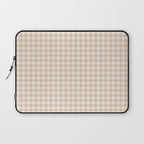 Gingham Plaid Pattern - Warm Neutral Tan Laptop Sleeve Gallery Image 1