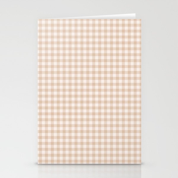 Gingham Plaid Pattern - Warm Neutral Tan Stationery Card Gallery Image 1