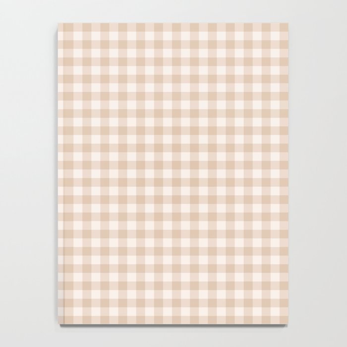 Gingham Plaid Pattern - Warm Neutral Tan Notebook Gallery Image 4