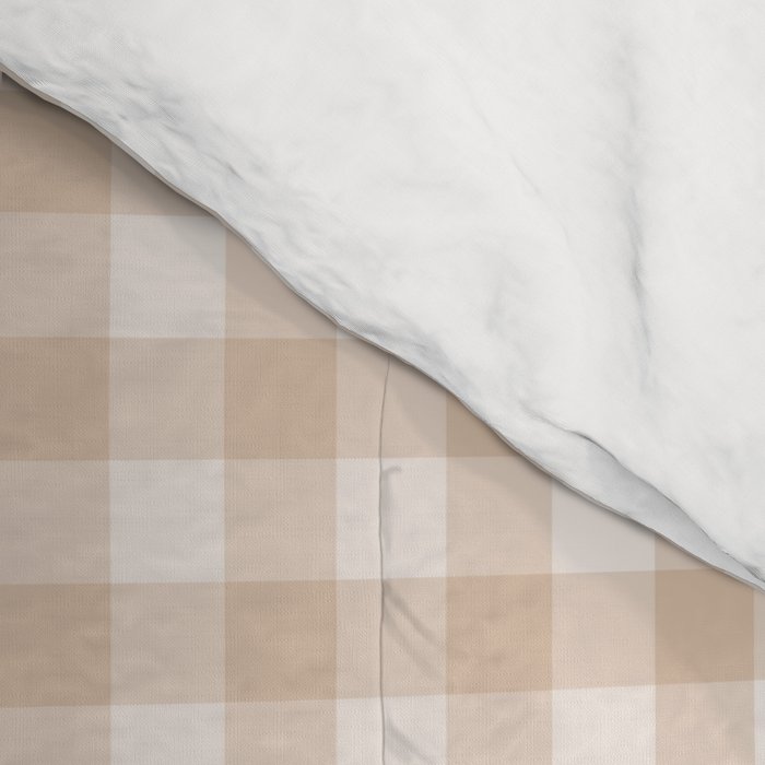 Gingham Plaid Pattern - Warm Neutral Tan Comforter Gallery Image 4