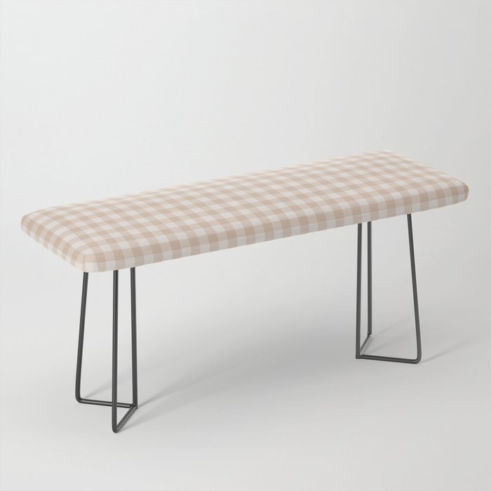 Gingham Plaid Pattern - Warm Neutral Tan Bench Gallery Image 1