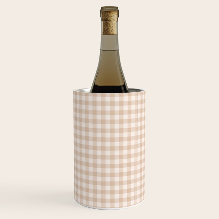 Gingham Plaid Pattern - Warm Neutral Tan Wine Chiller Gallery Image 3