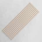 Gingham Plaid Pattern - Warm Neutral Tan Yoga Mat Gallery Image 1