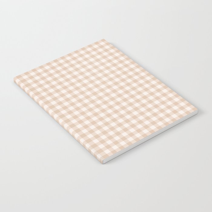 Gingham Plaid Pattern - Warm Neutral Tan Notebook Gallery Image 1