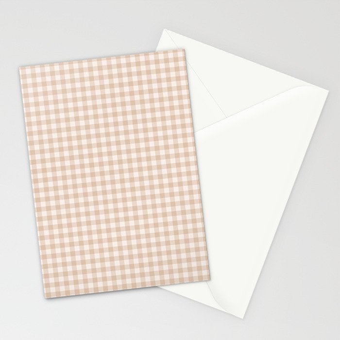 Gingham Plaid Pattern - Warm Neutral Tan Stationery Card Gallery Image 2