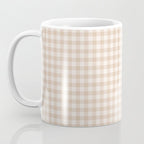 Gingham Plaid Pattern - Warm Neutral Tan Coffee Mug Gallery Image 3