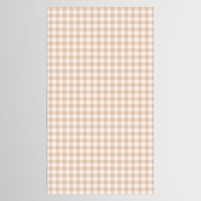 Gingham Plaid Pattern - Warm Neutral Tan Tablecloth Gallery Image 2