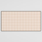 Gingham Plaid Pattern - Warm Neutral Tan Desk Mat Gallery Image 3