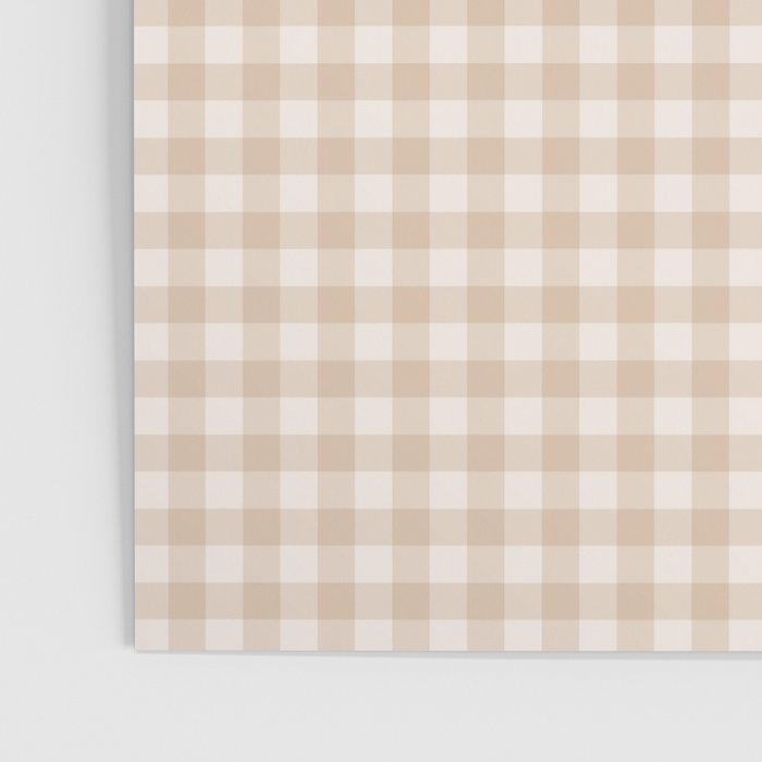 Gingham Plaid Pattern - Warm Neutral Tan Poster Gallery Image 3