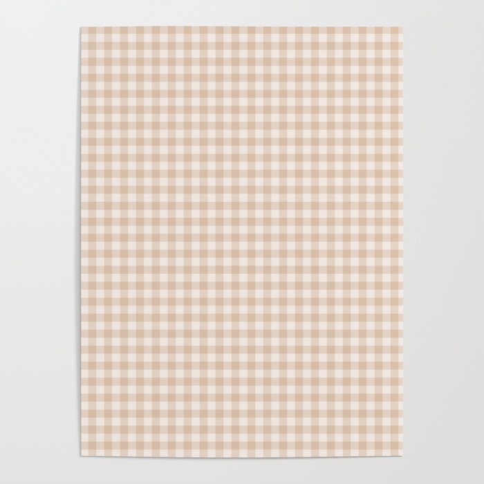 Gingham Plaid Pattern - Warm Neutral Tan Poster Gallery Image 4