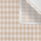 Gingham Plaid Pattern - Warm Neutral Tan Wall Tapestry Gallery Image 3