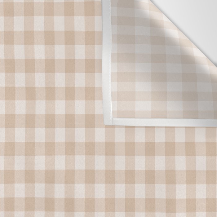Gingham Plaid Pattern - Warm Neutral Tan Wall Tapestry Gallery Image 3