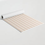 Gingham Plaid Pattern - Warm Neutral Tan Yoga Mat Gallery Image 2